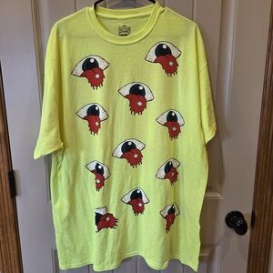 Flatbush Zombies Acid Eyes Tee Men's 2xl Neon Yellow Open Your Mind